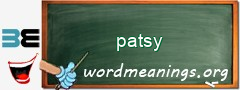 WordMeaning blackboard for patsy
